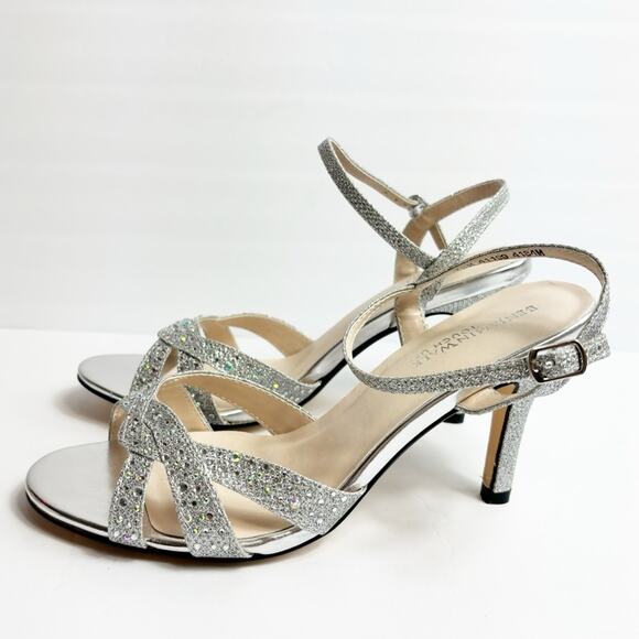 TOUCH UPS BY BENJAMIN WALK IVY SANDAL SILVER METALLIC WOMEN HEELS SIZE 7.5 NEW - Picture 9 of 11